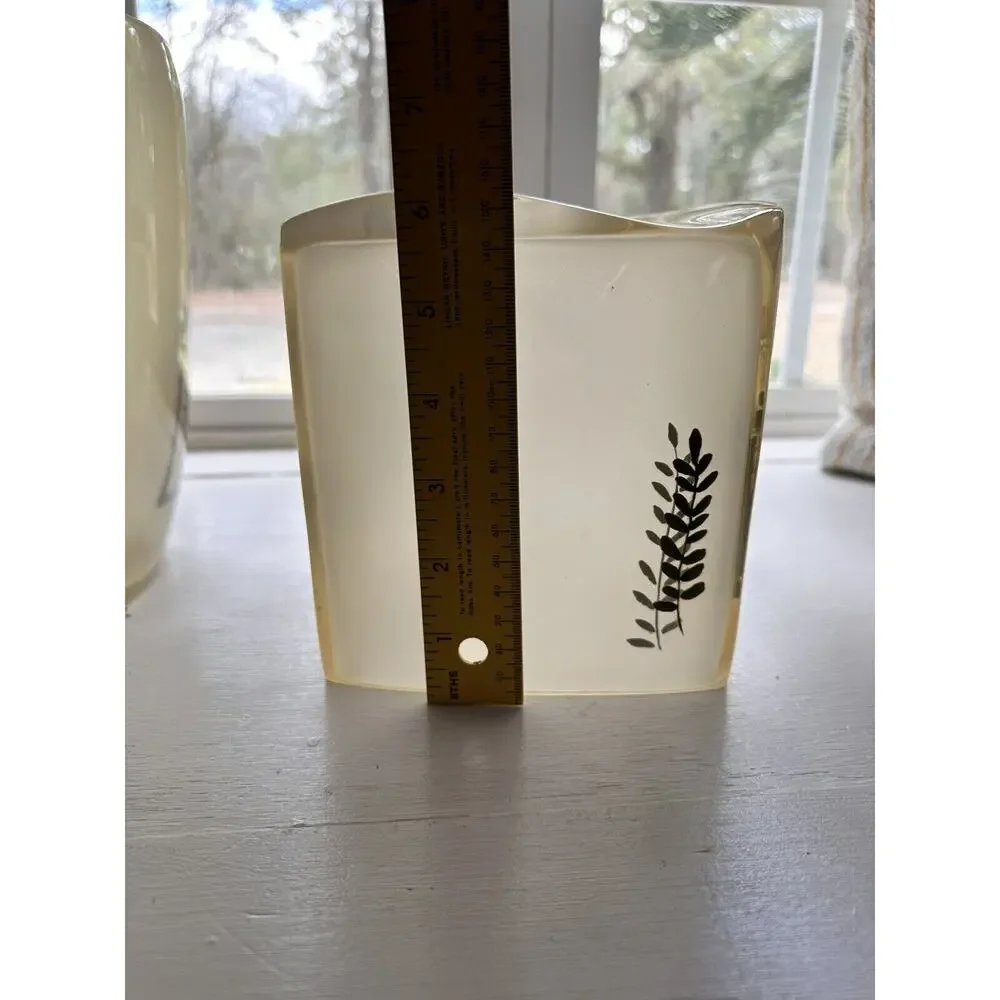 Croscill Opaque Inlaid Floral Rainier Wastebasket Tissue Holder Set